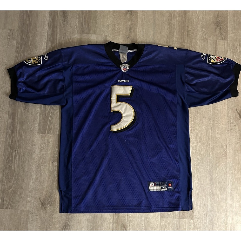 Baltimore Ravens Reebok NFL On Field stitched Jersey Joe Flacco #5 Purple Sz-48